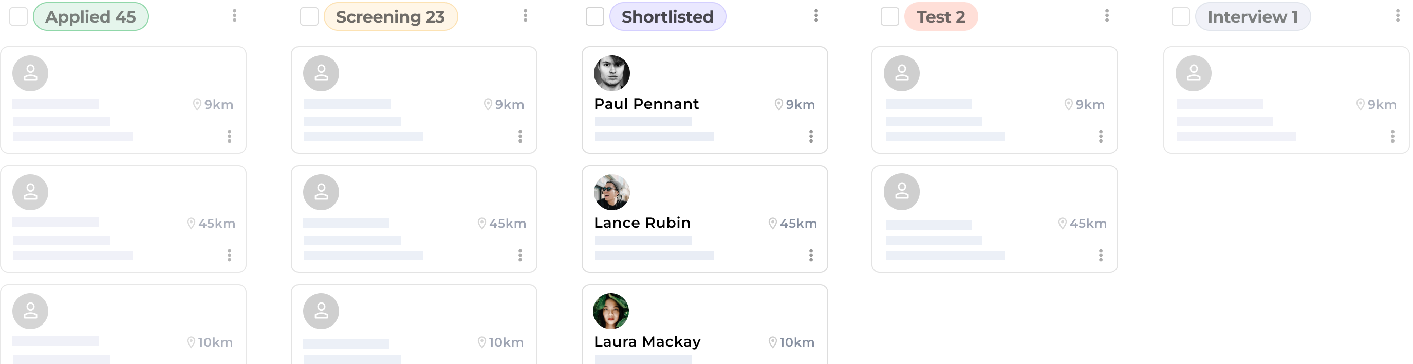 RecruitSolutions application pipeline board